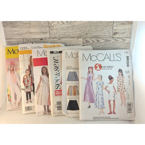 Childs Sewing Patterns 6 In Lot - Picture 1 of 14